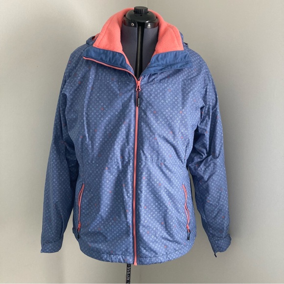 Columbia Blue and Coral Interchangeable 3-in-1 Jacket/Coat - Picture 1 of 6